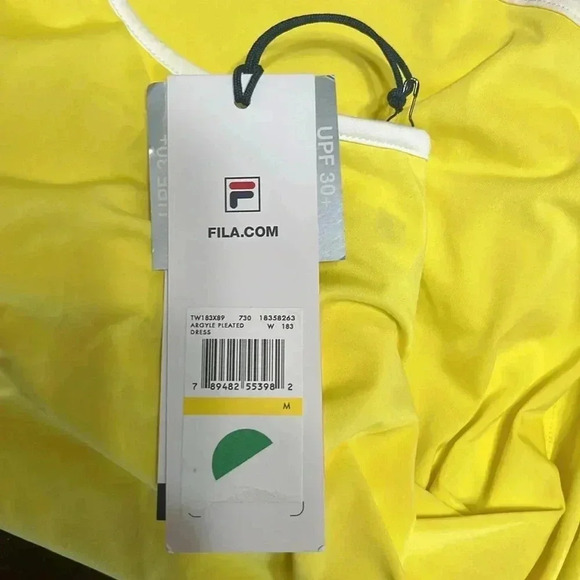 Fila Yellow and White Pleated Pickleball/Tennis/ Sundress - Picture 4 of 8